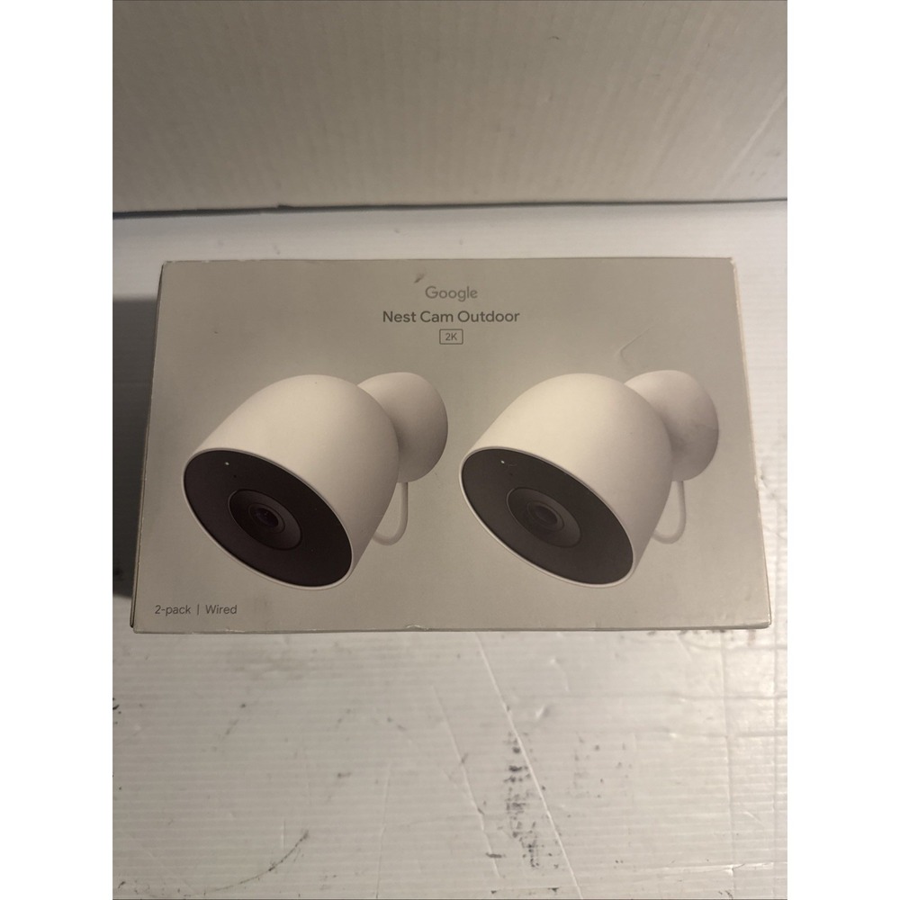 Google Nest Cam Outdoor Wired 2nd Gen 2 Pack 2K Security Cameras Snow